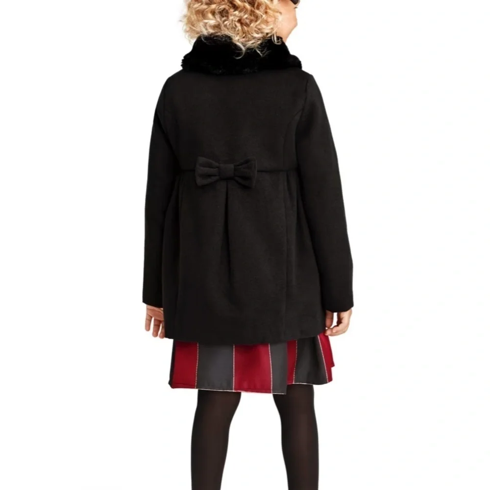 The Children’s Place - Black Faux Fur Collar Coat